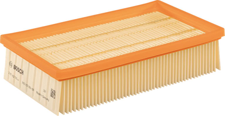 Filtro plano plisado de celulosa Bosch para extracción de polvo.